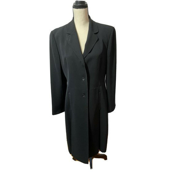 Unbranded Jackets & Blazers - Beautiful Black Long Blazer Size 12 Made In France With Buttons And Pockets